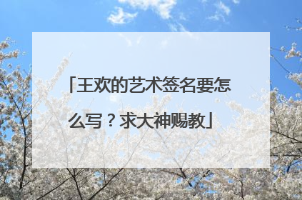 王欢的艺术签名要怎么写？求大神赐教
