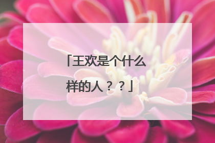 王欢是个什么样的人??