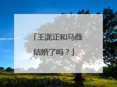 王泷正和马薇结婚了吗？