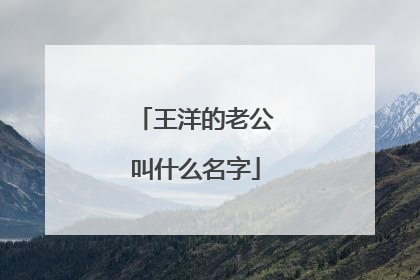 王洋的老公叫什么名字