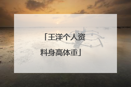 王洋个人资料身高体重