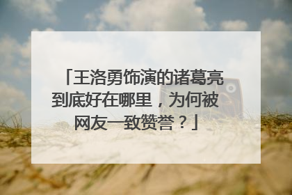 王洛勇饰演的诸葛亮到底好在哪里,为何被网友一致赞誉?