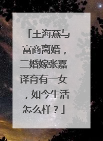 王海燕与富商离婚,二婚嫁张嘉译育有一女,如今生活怎么样?