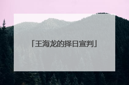 王海龙的择日宣判