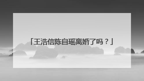 王浩信陈自瑶离婚了吗?