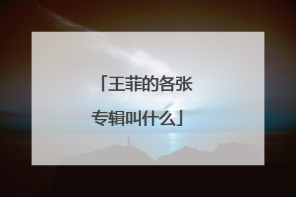 王菲的各张专辑叫什么