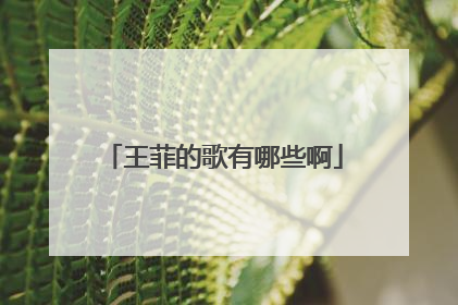 王菲的歌有哪些啊