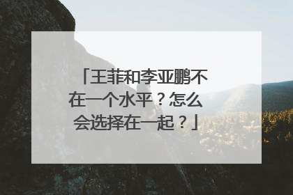王菲和李亚鹏不在一个水平？怎么会选择在一起？