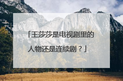 王莎莎是电视剧里的人物还是连续剧？