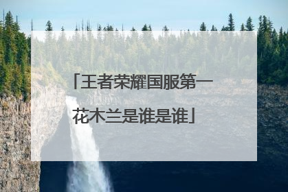 王者荣耀国服第一花木兰是谁是谁