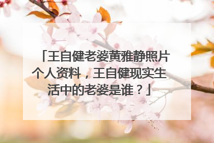 王自健老婆黄雅静照片个人资料，王自健现实生活中的老婆是谁？