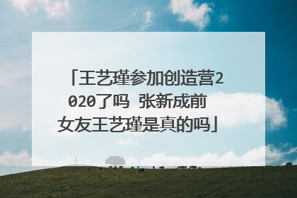 王艺瑾参加创造营2020了吗 张新成前女友王艺瑾是真的吗