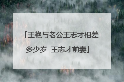 王艳与老公王志才相差多少岁 王志才前妻