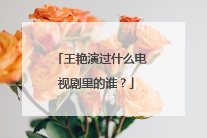 王艳演过什么电视剧里的谁?