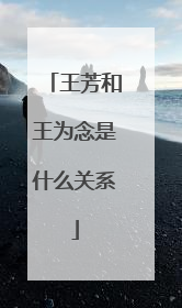 王芳和王为念是什么关系