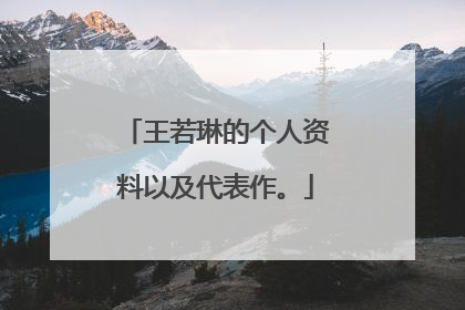 王若琳的个人资料以及代表作。