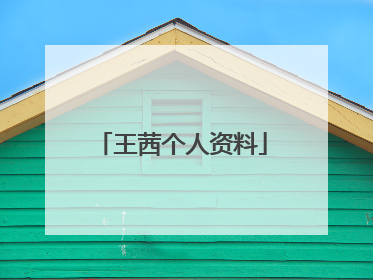 王茜个人资料