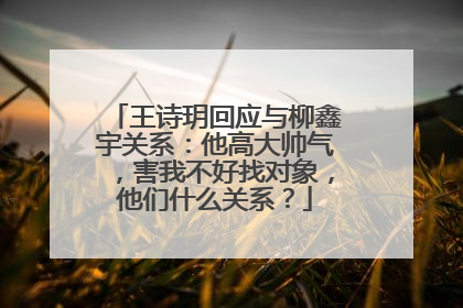 王诗玥回应与柳鑫宇关系:他高大帅气,害我不好找对象,他们什么关系?