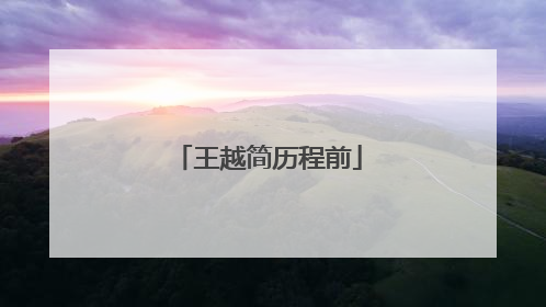 王越简历程前