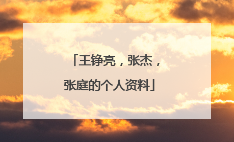 王铮亮,张杰,张庭的个人资料