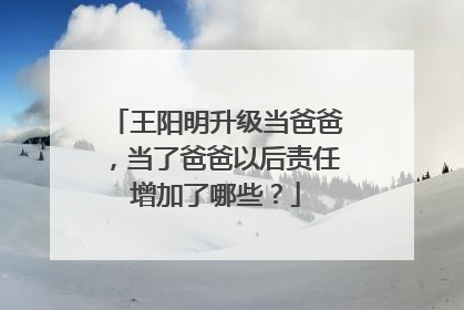 王阳明升级当爸爸，当了爸爸以后责任增加了哪些？