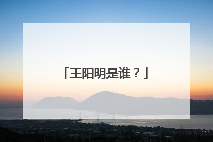 王阳明是谁？