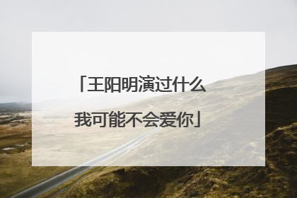 王阳明演过什么 我可能不会爱你