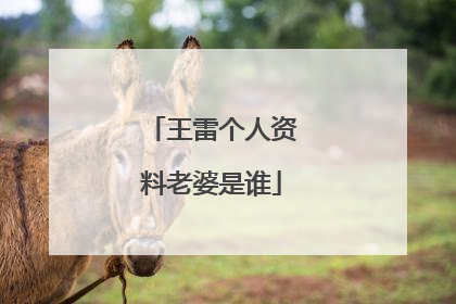 王雷个人资料老婆是谁