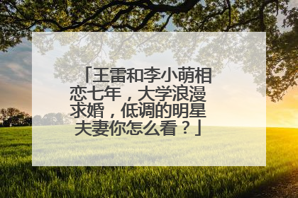 王雷和李小萌相恋七年,大学浪漫求婚,低调的明星夫妻你怎么看?