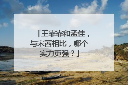 王霏霏和孟佳，与宋茜相比，哪个实力更强？