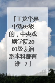 王龙华是中戏03级的，中央戏剧学院2003级表演系本科都有谁 ？