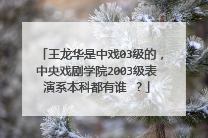 王龙华是中戏03级的，中央戏剧学院2003级表演系本科都有谁 ？