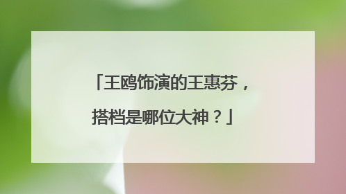 王鸥饰演的王惠芬,搭档是哪位大神?