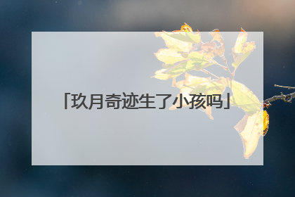玖月奇迹生了小孩吗