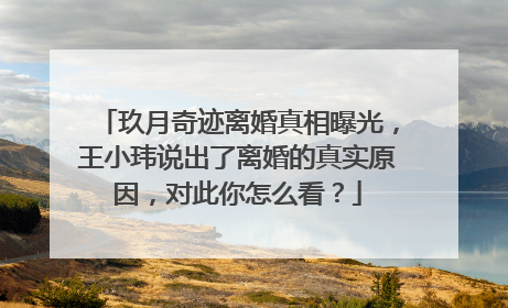 玖月奇迹离婚真相曝光,王小玮说出了离婚的真实原因,对此你怎么看?