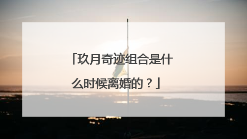 玖月奇迹组合是什么时候离婚的?