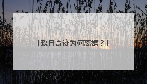 玖月奇迹为何离婚？