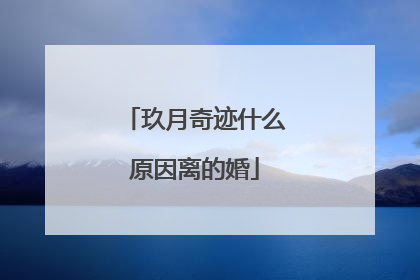 玖月奇迹什么原因离的婚