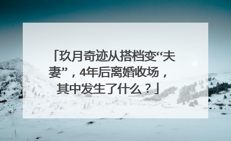玖月奇迹从搭档变“夫妻”,4年后离婚收场,其中发生了什么?