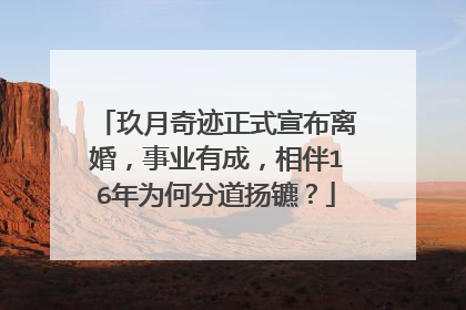 玖月奇迹正式宣布离婚,事业有成,相伴16年为何分道扬镳?