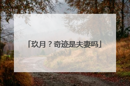 玖月？奇迹是夫妻吗