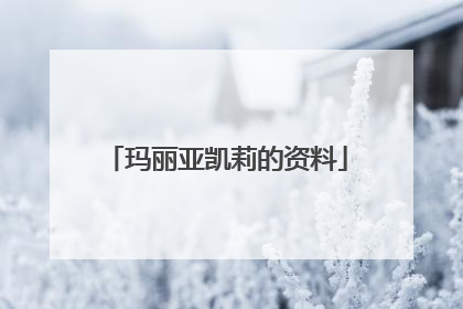 玛丽亚凯莉的资料