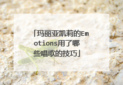 玛丽亚凯莉的Emotions用了哪些唱歌的技巧