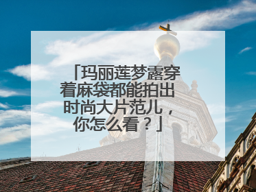 玛丽莲梦露穿着麻袋都能拍出时尚大片范儿，你怎么看？