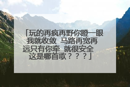 玩的再疯再野你瞪一眼 我就收敛 马路再宽再远只有你牵 就很安全 这是哪首歌？？？
