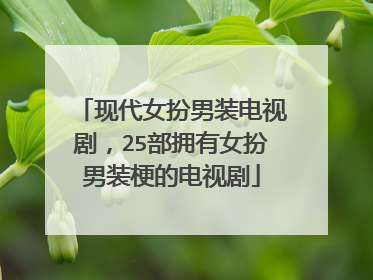 现代女扮男装电视剧，25部拥有女扮男装梗的电视剧