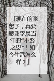 现在的张馨予，真要感谢李晨当年的“不娶之恩”！如今生活怎么样？