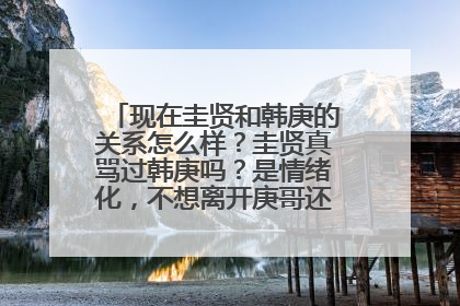 现在圭贤和韩庚的关系怎么样?圭贤真骂过韩庚吗?是情绪化,不想离开庚哥还是真的讨厌?