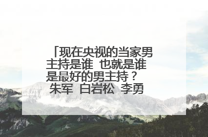 现在央视的当家男主持是谁 也就是谁是最好的男主持？ 朱军 白岩松 李勇 毕福剑？是谁？