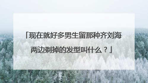 现在就好多男生留那种齐刘海 两边剃掉的发型叫什么？